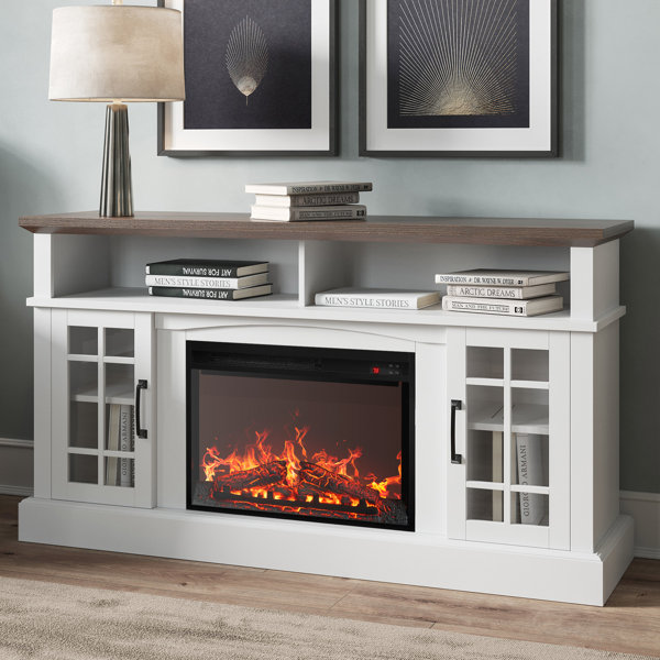 Huntley tv deals stand with fireplace